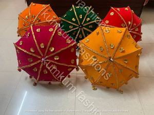 Nouvel Arrivage Parapluie Décoratif à Ouverture Manuelle en Tissu Velours Lisse avec Broderie Gota pour Décoration de Mariage - Product Image 6