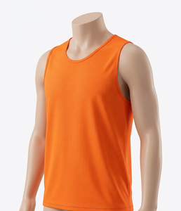 Men's Orange <b>Mesh</b> Tank Top Crew Neck Sleeveless Breathable Regular Fit All Seasons Solid Color 100% Polyester Basketball Apparel - Product Image 1