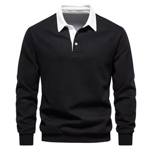 Polo de manga larga para hombre, de alta tendencia, antiarrugas, transpirable, antipilling, de secado rápido, a precio de mayoreo. - Product Image 1