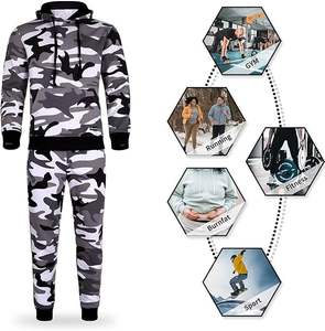 Ensemble de survêtement 2 pièces pour homme, style hip-hop, automne, sweat-shirt à manches longues, sweat-shirt de sport décontracté, jogging, poches, 100% coton - Product Image 3