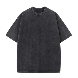 เสื้อยืดฮิปฮอปทรงหลวม คอโอ แขนเสื้อแบบดรอปโชว์เดอร์ ผ้าคอตตอน 100% ซักย้อมสีแบบแอซิดวอช แห้งเร็ว ระบายอากาศได้ดี สั่งซื้อขั้นต่ำน้อย - Product Image 6