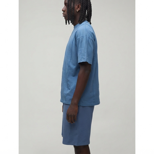 Ensemble de survêtement 2 pièces respirant pour homme, en coton 100%, avec t-shirt imprimé décontracté et short, idéal pour l'été et le streetwear, avec logo – Vente en gros - Product Image 5