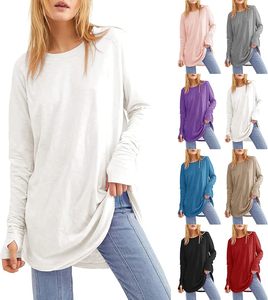 <b>Thumb</b> <b>Hole</b> Ladies' Casual Long Sleeved T-Shirt <b>Top</b> Winter Hot Selling Classic Design Polyester - Product Image 1