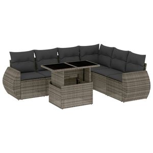 Conjunto de Sofás de Jardín Gordis Niece para 6 Personas, Muebles de Ratán para Exteriores, Resistentes a la Intemperie, Diseño Contemporáneo - Product Image 4