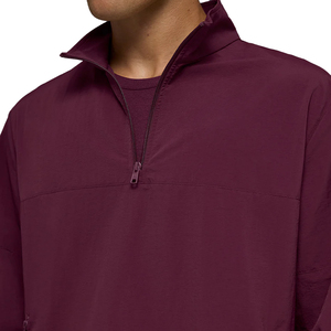 Woven <b>Men's</b> Two-Piece Custom Lightweight Track <b>Pullover</b> <b>Men</b> Retro Quarter Zip Windbreaker OEM Private Label Streetwear Supplier - Product Image 4