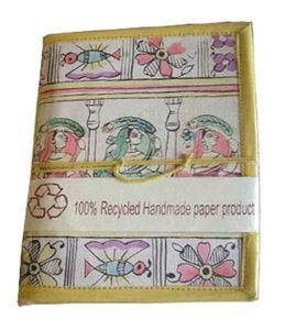 Handmade Recycled Cotton Paper <b>Notebook</b> Cream Colour with Soft Bahi Khata Style Cover High Quality Custom Gift - Product Image 1