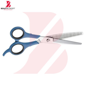 Ciseaux à effiler professionnels en acier inoxydable avec manche en plastique bleu foncé pour la coiffure et la texture des cheveux - Product Image 5