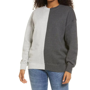 New Arrival Summer Washed 100% Cotton Plus Size Women Sweatshirts Custom Applique Front Design Solid Color Customizable Online - Product Image 5