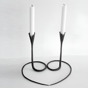 Porte-bougie en métal finition antique, support de bougie pour l'éclairage et la décoration de la maison, ensemble élégant de porte-bougie décoratif - Product Image 1