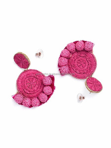 Boucles d'oreilles pendantes vintage élégantes et classiques, bijoux fantaisie perlés brodés avec grande cloche décorative, multicolores, taille personnalisée - Product Image 5