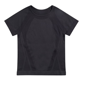 T-shirt de sport pour enfants, col rond, manches courtes, coupe classique, noir, personnalisable, vente en gros, t-shirt de sport pour garçons - Product Image 1