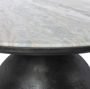 Mesa de centro con acabado antiguo de aluminio y metal hecho a mano de excelente calidad con tapa de mármol, mesa de decoración del hogar, muebles elegantes - Product Image 2