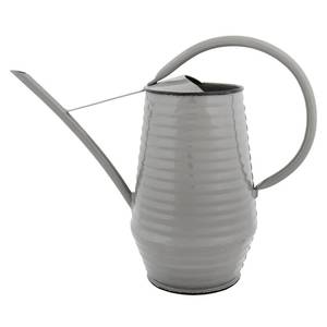 Gray Metal Watering Can with Ribbed Design for Gardening Outdoor Use Durable Painted Finish Indoor <b>garden</b> watering tool - Product Image 1