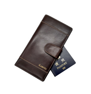 กระเป๋าใส่พาสปอร์ตหนังแท้คุณภาพสูง ALL ONE ป้องกัน RFID พร้อมช่องใส่บัตรประจำตัว บัตรขึ้นเครื่อง และสายรัดโพลีเอสเตอร์ - Product Image 3