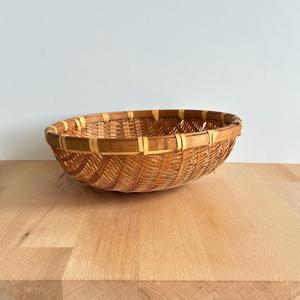 Vintage Woven Bamboo Winnowing Basket Reed Fruit Bowl <b>Colander</b> Harvest Basket Mid Century Home Decor Wholesale Supplier Manufact - Product Image 1