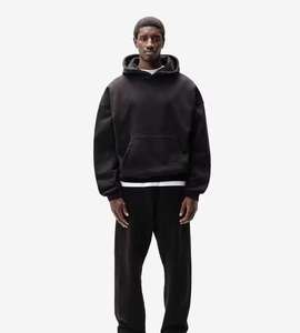 Ensemble sweat à capuche et pantalon de survêtement unisexe surdimensionné en coton 100% respirant avec logo personnalisé et impression en mousse pour l'hiver - Product Image 1