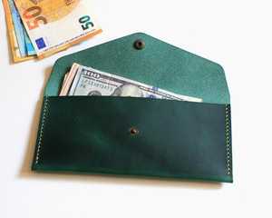 Compact Bulk Leather Wallet Portable Long Envelope Money Pouch Clutch <b>Folder</b> Elegant Coin Purse Tiny <b>Card</b> Holder for Cash - Product Image 1