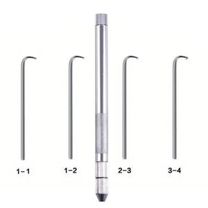 Kit de Agujas de Ventilación de Aluminio Plateado, 4 Tamaños, Agujas de Gancho Micro 1-1 a 3-4, Herramientas Profesionales para la Elaboración de Pelucas y Postizos - Product Image 1