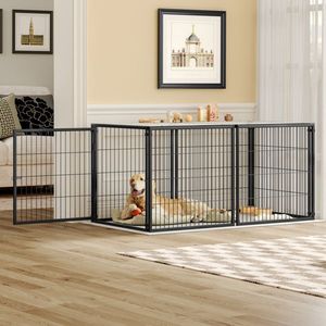Jaula Grande Negra para Mascotas de Interior, Caseta para Perros Medianos y Cachorros de 63.7 Pulgadas, Corral para Perros con Techo de 34.2'' L x 31.7'' W x 31.7'' H - Product Image 1