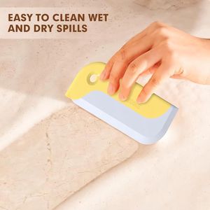 Set di 3 Piccoli Raschietti per Vetri Doccia e Finestrini Auto, Casa e Cucina, in Grigio, Giallo e Blu - Product Image 4