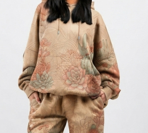 Survêtement de sublimation pour femme, à capuche, manches longues, coupe ample, pantalon de survêtement, tenue décontractée d'hiver, survêtement de sublimation pour femme - Product Image 6