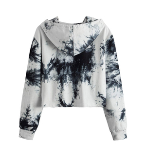 Sudadera con Capucha Tie-Dye, Unisex, Manga Larga, Tejida, Estilo Holgado, Informal, para Otoño - Product Image 3