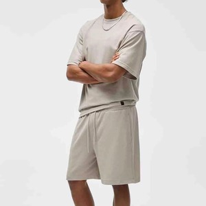 Wholesale Men's Summer Casual 2-Piece Breathable Eco-Friendly 100% Bamboo Fiber T-Shirt and Shorts <b>Set</b> High Quality Twin <b>Set</b> - Product Image 2