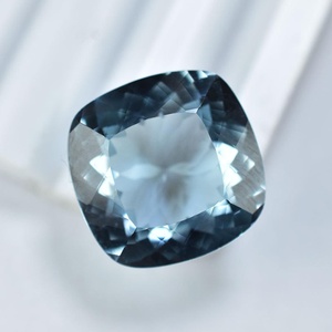 Aigue-marine bleue naturelle certifiée, taille coussin carrée, pierre précieuse en vrac, pierre artisanale pour joaillerie fine, cadeau d'anniversaire - Product Image 4