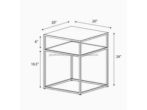 Mesa de Noche Moderna Cuadrada de Madera de Mango Maciza Hecha a Mano con Cajón y Estante |   Mesa de Noche |   Mesa de Noche para Dormitorio - Product Image 6