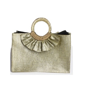 กระเป๋าถือทรงสี่เหลี่ยมมีหูจับโลหะประดับลูกปัดสำหรับผู้หญิงเปิดปิดสำหรับงานปาร์ตี้และวันที่แบบลำลอง - Product Image 1