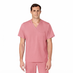 Custom Made Comfortable Woven Spandex Medical <b>Scrub</b> Shirts <b>Plus</b> <b>Size</b> Lightweight Hospital Uniforms for Sale - Product Image 3
