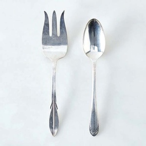 Ensemble de couverts plaqué argent en acier inoxydable de luxe à poignée adorable nouveau look ensembles de couverts à long manche - Product Image 1