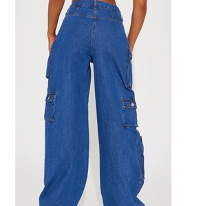 Women's Raw Denim <b>Jeans</b> Premium Cotton Pants Classic Fashion Outerwear Wholesale Manufacturer Multi Pocket <b>Jeans</b> Trendy Casual - Product Image 2