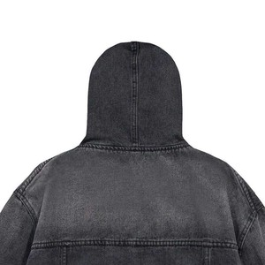<b>Mens</b> <b>Denim</b> Hoodies Premium Cotton Blend <b>Hooded</b> <b>Denim</b> Shirt <b>Jacket</b> Urban Street Fashion Manufacturer OEM Export - Product Image 4