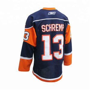 Maillot de hockey sur glace pour homme avec logo brodé New York, en tissu sergé, personnalisable avec le nom de l'équipe, à prix compétitif - Product Image 4