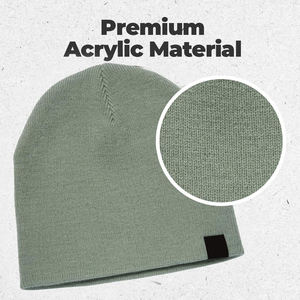 Gorros de invierno unisex al por mayor, con logotipo personalizado, de acrílico acanalado, gruesos, cálidos, para senderismo, de color sólido, tejidos, verticales. - Product Image 5