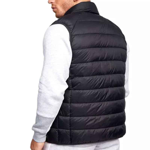 Brand Custom Unisex Sleeveless Canvas Stand Waterproof Breathable Puffer Vest High Quality Quilted <b>Jacket</b> Men Women Winter - Product Image 3