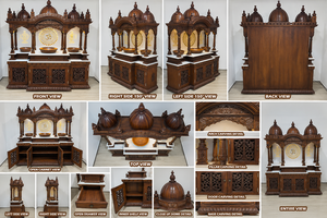 Mandir indien sculpté à la main pour les familles hindoues, temple traditionnel en bois de teck pour la prière à domicile, fabricant exportateur pour l'Australie - Product Image 6