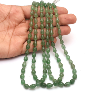 Cuarzo Fresa 5x8mm-7x10mm en Forma de Lágrima, Cuarzo Verde Natural Semiprecioso, Gotas Facetadas para Joyería - Product Image 2