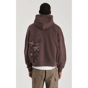 Expédition rapide, sweat à capuche zippé en molleton pour homme, 100% coton, broderie personnalisée, hiver, séchage rapide - Product Image 4