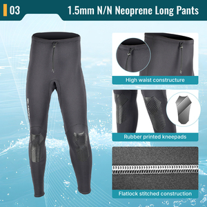 OEM/ODM Customization Men's 1.5mm Neoprene Printed 2-Piece Wetsuit Front Chest Zip Long Sleeve <b>Jacket</b> Pants with UPF 50+ Anti-UV - Product Image 4