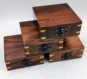 Caja de Almacenamiento de Madera Maciza con Tapa Magnética, Caja de Regalo de Madera de Nogal, Caja Decorativa de Madera de la India - Product Image 3