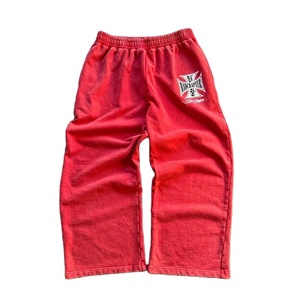Custom Distressed Heavyweight Sweatpants Men Graphic Print Wide Leg Joggers Casual Streetwear Loose Fit Comfortable <b>Pants</b> OEM - Product Image 2