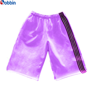 Custom Low MOQ Customized Side Stripe Raw Edge 3/4 <b>Shorts</b> Mens Streetwear Heavyweight Baggy Cotton <b>Below</b> <b>Knee</b> Sweat <b>Shorts</b> - Product Image 6