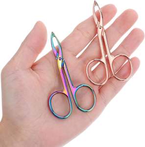 Juego de 2 Pinzas de Acero Inoxidable Chapadas en Oro Arcoíris, Hechas a Mano, con Punta Inclinada de Precisión, Ergonómicas para Cejas - Product Image 4