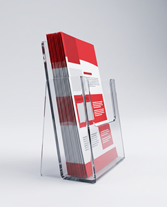 Support de présentation pour brochures en acrylique transparent |   Organisateur publicitaire de comptoir de vente au détail haut de gamme - Product Image 4