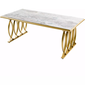 Modern Rectangular <b>Marble</b> Coffee <b>Table</b> with Gold Metal Frame Luxury Nordic Style Center Tea <b>Table</b> for Living Room Furniture - Product Image 4