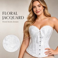 Korset Wanita Model Bustier Vintage 2026, Terlaris, Berenda, Pita, Slim Fit, Penyangga Pinggang, Fishbone, Pembentuk Tubuh