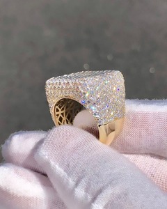 <b>Iced</b> Championship Mens Moissanite <b>Ring</b> Custom Bustdown Hip Hop Bling Luxury Statement <b>Ring</b> 7.32ct Gold Plated GRA Anniversary - Product Image 5