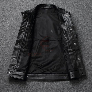 เสื้อแจ็คเก็ตหนัง PU สำหรับผู้ชาย สไตล์สตรีท ระบายอากาศได้ดี แห้งเร็ว คอตั้ง ซิป ปิด ทรงปกติ สีพื้น สำหรับฤดูใบไม้ร่วง - Product Image 3